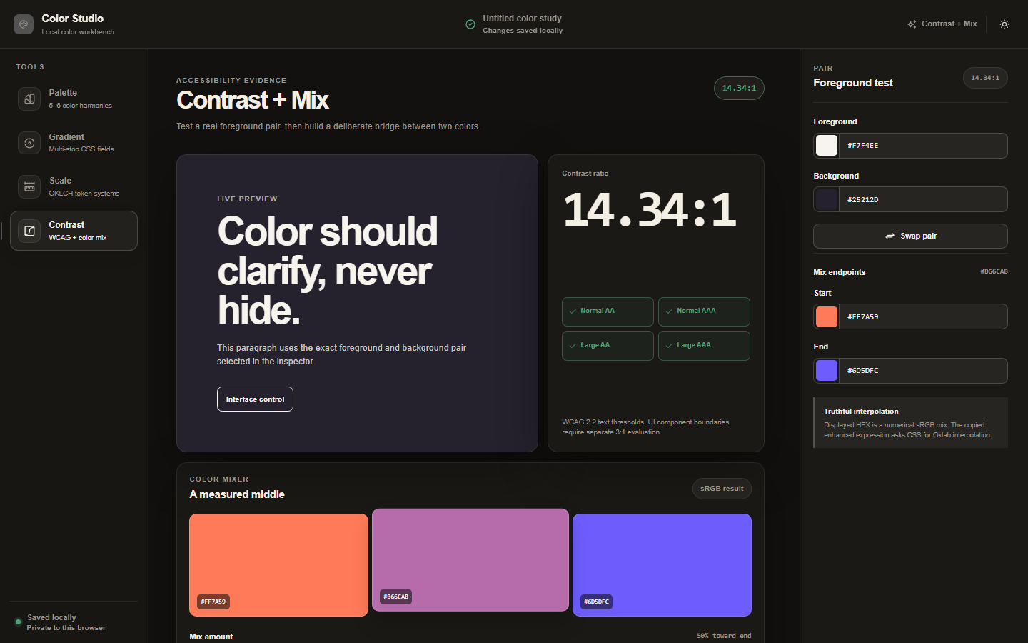 Contrast and mix